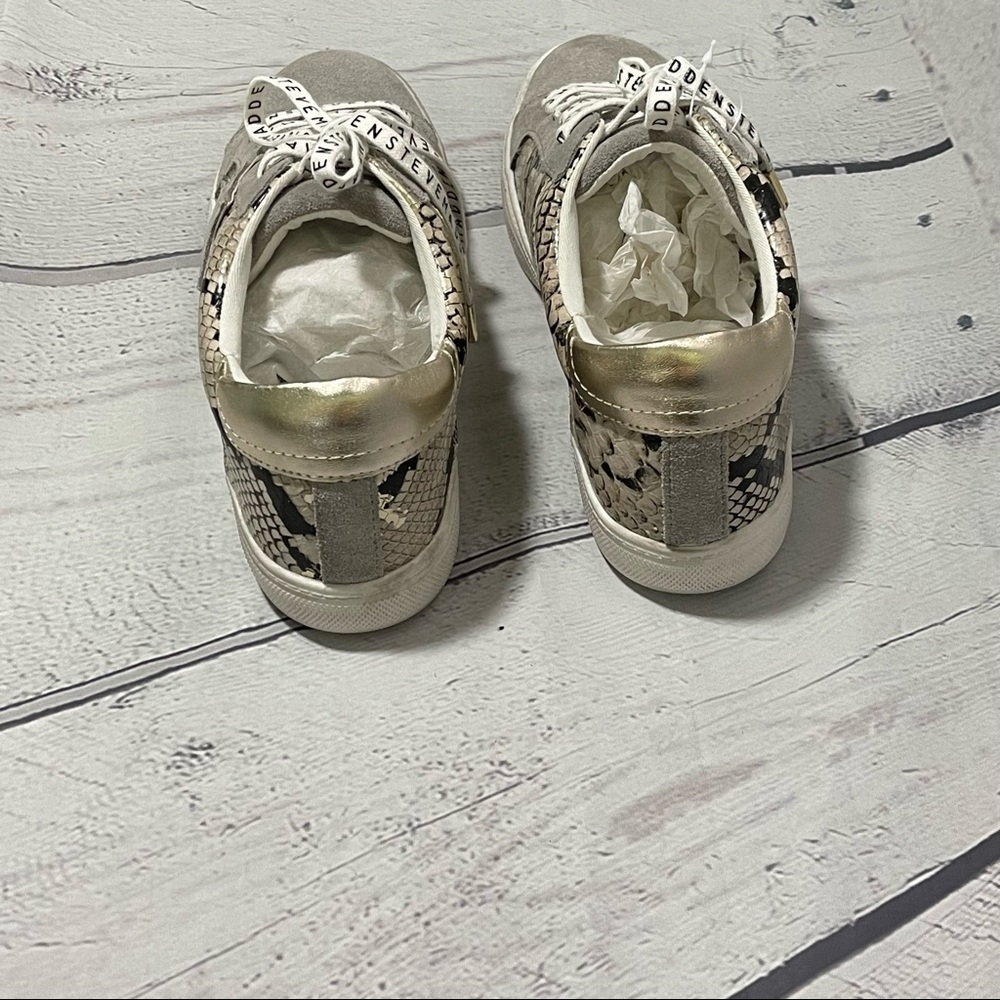 Steve Madden Gray and Gold Snake-Print Low Top Sneakers - Picture 9 of 10
